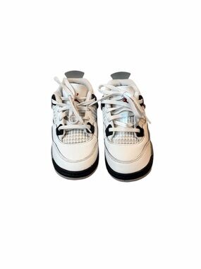 Jordan Kids White and Black Low-Top Sneakers with Red Jumpman